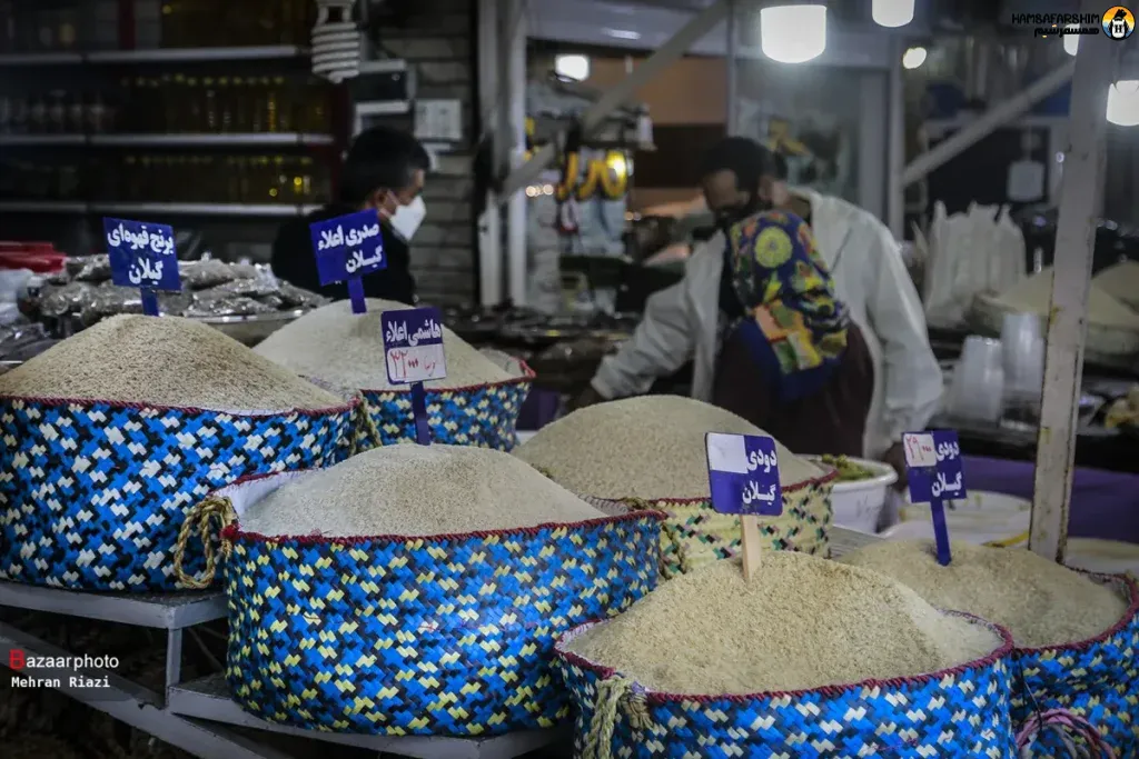 فروش برنج شمال در بازار روز نوشهر