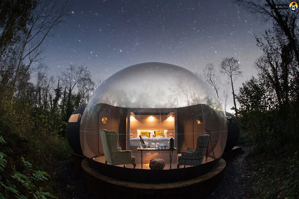 هتل حبابی Forest Domes, Northern Ireland