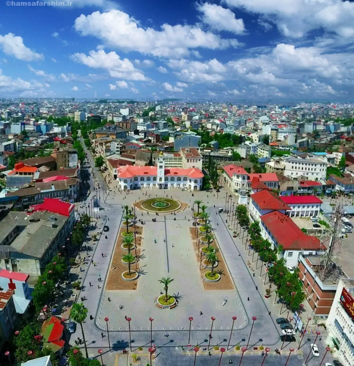 تصویر پاناروما از میدان شهرداری رشت