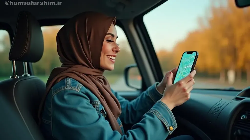  نمایی از صفحه گوشی که اپلیکیشن MAPS.ME یا بلد را نشان می‌دهد و یک کاربر در حال استفاده از آن در خیابان‌های یک شهر توریستی است - نمونه‌ای از کارایی بهترین اپ‌های آفلاین.
