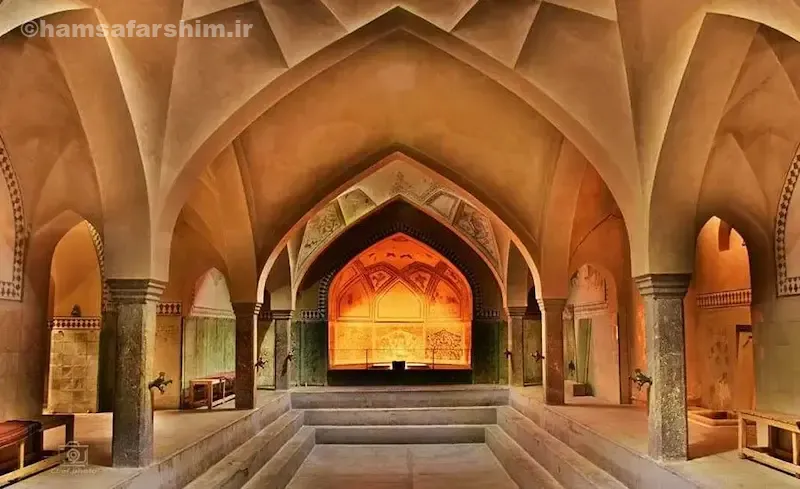 معماری کلی حمام به سبک اصفهانی دوره صفوی
